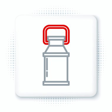 Süt ikonu için çizgi kutusu beyaz arkaplanda izole edildi. Renkli taslak konsepti. Vektör