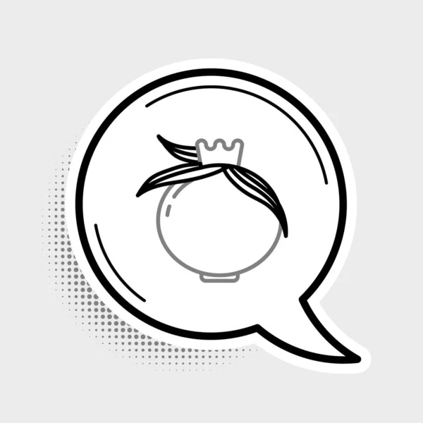 Linka Granátové jablko ikona izolované na šedém pozadí. Granátové ovoce. Barevný koncept. Vektor — Stockový vektor