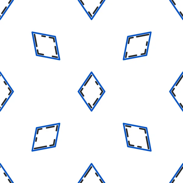 Línea de juego de cartas con diamantes símbolo icono aislado patrón sin costura sobre fondo blanco. Juego de casino. Concepto de esquema colorido. Vector — Vector de stock