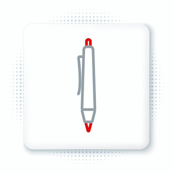 Line Pen icône isolée sur fond blanc. Concept de contour coloré. Vecteur — Image vectorielle