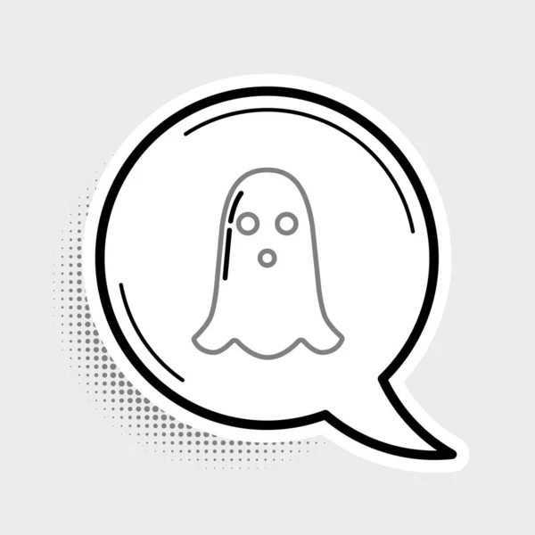 Line Ghost Symbol isoliert auf grauem Hintergrund. Frohe Halloween-Party. Buntes Rahmenkonzept. Vektor — Stockvektor