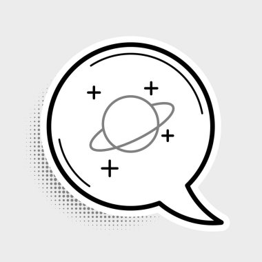 Çizgi Gezegeni simgesi gri arkaplanda izole edildi. Renkli taslak konsepti. Vektör