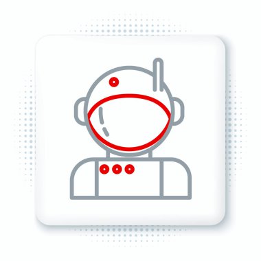 Çizgi Astronot simgesi beyaz arkaplanda izole edildi. Renkli taslak konsepti. Vektör