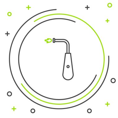 Line Long elektrik çakmak simgesi beyaz arkaplanda izole edildi. Renkli taslak konsepti. Vektör