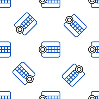 Çizgi protez modeli simgesi beyaz arkaplanda izole edilmiş kusursuz desen. Diş konsepti. Renkli taslak konsepti. Vektör