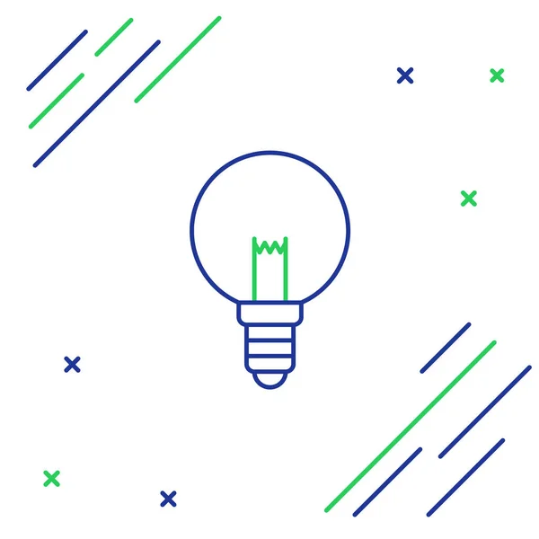 Line Light izzó koncepciója ötlet ikon elszigetelt fehér háttér. Energia és ötlet szimbólum. Inspirációs koncepció. Színes vázlat koncepció. Vektor — Stock Vector