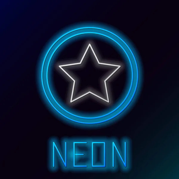 Gloeiende neon lijn Star icoon geïsoleerd op zwarte achtergrond. Favoriete, beste beoordeling, award symbool. Kleurrijk concept. Vector — Stockvector