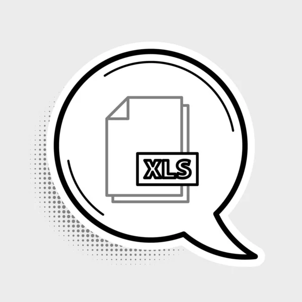 Vonal XLS fájl dokumentum. Letöltés xls gomb ikon elszigetelt szürke háttér. Excel fájl szimbólum. Színes vázlat koncepció. Vektor — Stock Vector