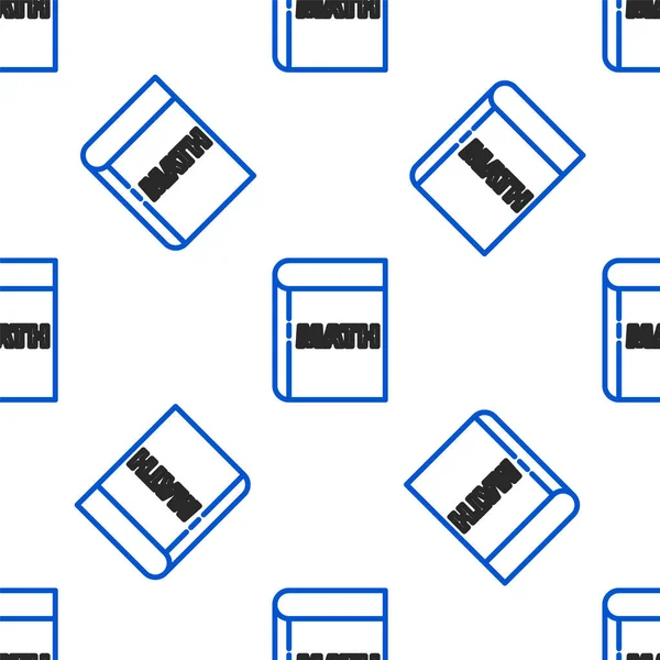 Linienbuch mit Wort-Mathematik-Symbol isoliert nahtlose Muster auf weißem Hintergrund. Mathe-Buch. Bildungskonzept zur Rückkehr zur Schule. Buntes Rahmenkonzept. Vektor — Stockvektor