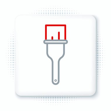 Çizgi fırçası simgesi beyaz arkaplanda izole edildi. Renkli taslak konsepti. Vektör