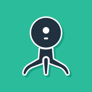 Mavi Web kamera simgesi yeşil arkaplanda izole edildi. Sohbet kamerası. Web kamerası simgesi. Vektör İllüstrasyonu