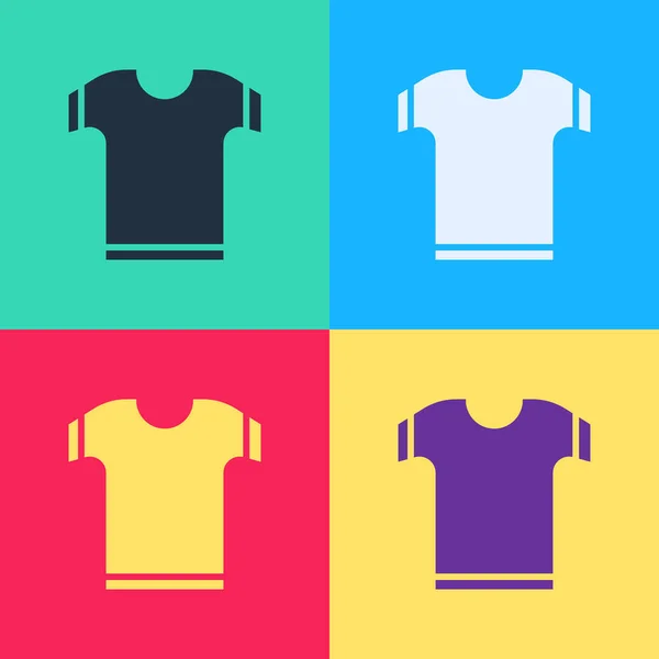Иконка футболки поп-арта изолирована на цветном фоне. Векторная миграция — стоковый вектор