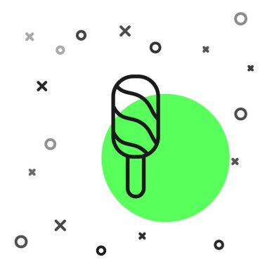 Siyah çizgi dondurma ikonu beyaz arkaplanda izole edilmiş. Güzel sembol. Vektör