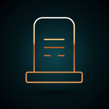 Mezar taşı simgesi koyu mavi arkaplanda izole edilmiş. Vektör