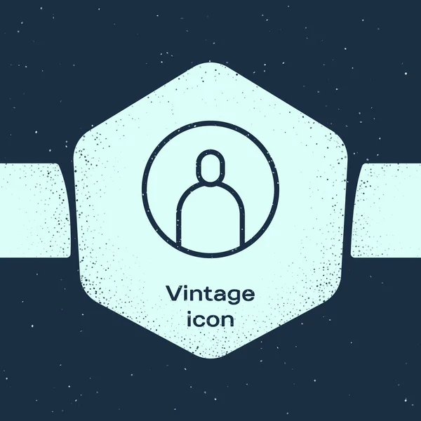 Línea Grunge Crear icono de pantalla de cuenta aislado sobre fondo azul. Dibujo vintage monocromo. Ilustración vectorial — Archivo Imágenes Vectoriales