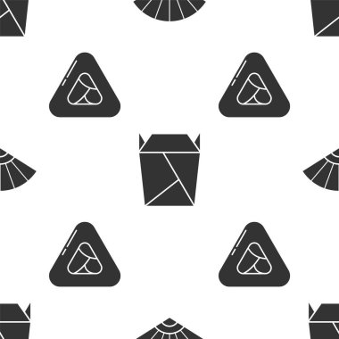 Kağıt Çin ya da Japon katlama vantilatörünü aç. Restoran açıldı. Lokanta ağzına kadar dolu. Vektör