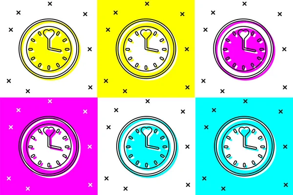 Establecer Icono Reloj Aislado Fondo Color Símbolo Tiempo Vector — Archivo Imágenes Vectoriales