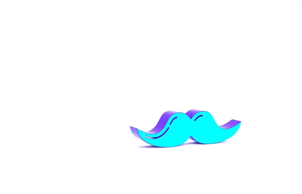 Ікона Бірюзового Вуса Ізольована Білому Тлі Символ Перукарні Стиль Волосся — стокове фото