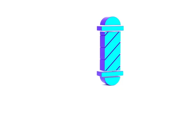 Turquoise Classic Barber Shop Pole Icon Isolated White Background Barbershop — 스톡 사진