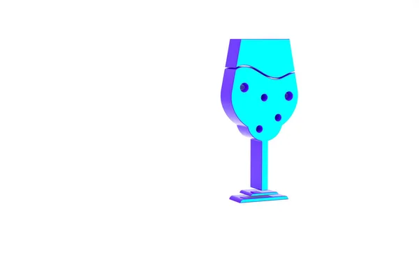 Verre Turquoise Icône Bière Isolé Sur Fond Blanc Concept Minimalisme — Photo