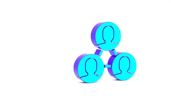 Turquoise Project Team Base Icon Isolated White Background Business Analysis — Stock Photo, Image