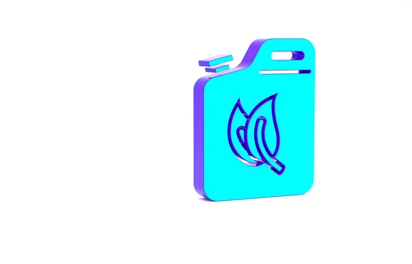 Turquoise Bio Fuel Canister Icon Isolated White Background Eco Bio — Stock Photo, Image