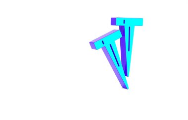 Beyaz arkaplanda izole edilmiş çadır simgesi için turkuaz askılar. Olağanüstü bir spor. Spor malzemeleri. Minimalizm kavramı. 3d illüstrasyon 3B canlandırma.