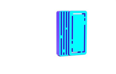 Beyaz arkaplanda izole edilmiş iskambil iskambil simgesi Turkuaz Güvertesi. Kumarhane kumarı. Minimalizm kavramı. 3d illüstrasyon 3B canlandırma.