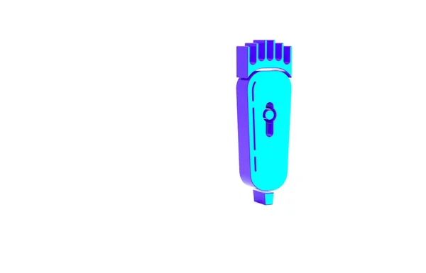 청록색 클리퍼 Turquoise Electrical Hair Clipper Shaver Icon 배경에 이발소의 — 스톡 사진