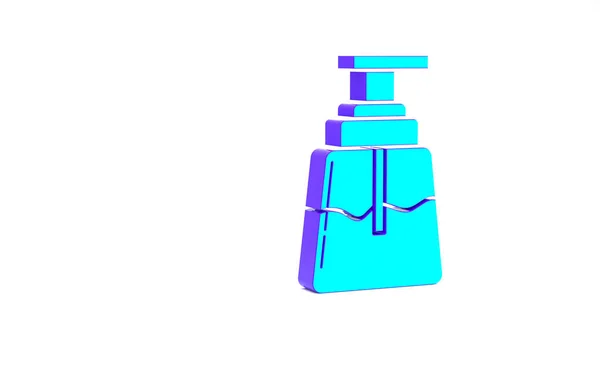 ターコイズ白い背景に隔離されたアフターシェービングアイコン ケルンスプレーアイコン 男性香水瓶 最小限の概念 3Dイラスト3Dレンダリング — ストック写真