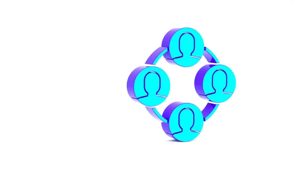 Базова Ікона Команди Turquoise Ізольована Білому Тлі Бізнес Аналіз Планування — стокове фото