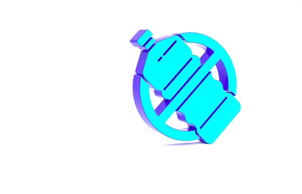 Turquoise Plastic Bottle Icon Isolated White Background Minimalism Concept Illustration — Stock Photo, Image