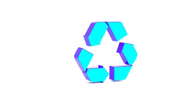 Türkis Recycle Symbol Symbol Isoliert Auf Weißem Hintergrund Kreisförmiges Pfeilsymbol — Stockfoto