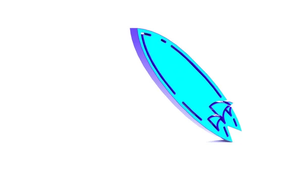 Turquoise Surfboard Εικονίδιο Απομονώνονται Λευκό Φόντο Σανίδα Του Σερφ Ακραίο — Φωτογραφία Αρχείου