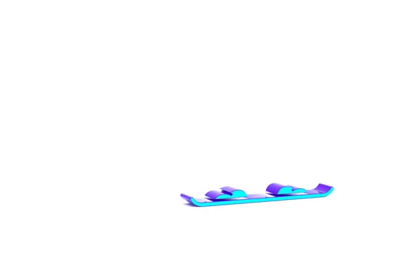 Turquoise Snowboard Icon Isolated White Background Snowboarding Board Icon Extreme — Stock Photo, Image