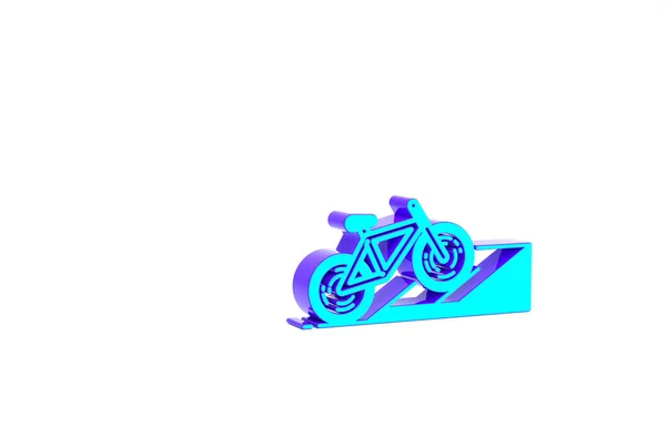 Turquoise Bicycle Street Ramp Icon Isolated White Background Skate Park — Stock Photo, Image