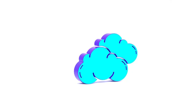 Icono Nube Turquesa Aislado Sobre Fondo Blanco Concepto Minimalista Ilustración — Foto de Stock
