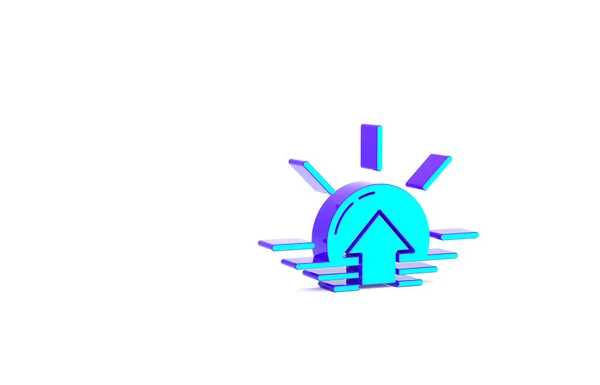 Бірюзовий Ікона Sunrise Ізольована Білому Тлі Концепція Мінімалізму Рендеринг — стокове фото
