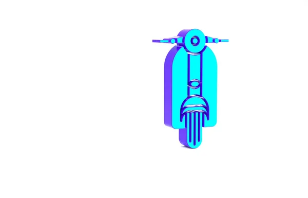 Icône Scooter Turquoise Isolée Sur Fond Blanc Concept Minimalisme Illustration — Photo