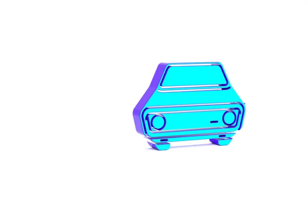 Turquoise Car Εικονίδιο Απομονώνονται Λευκό Φόντο Μπροστά Μινιμαλιστική Έννοια Απεικόνιση — Φωτογραφία Αρχείου