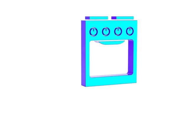 Turkuaz Fırın Simgesi Beyaz Arkaplanda Izole Edildi Fırın Tabelası Minimalizm — Stok fotoğraf