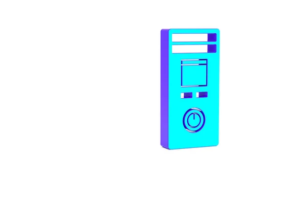 Turquoise Smart Home Icon Isolated White Background Remote Control Minimalism — Stock Photo, Image