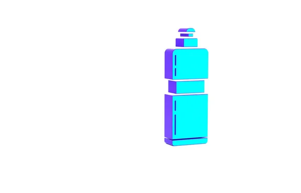 Turkoois Plastic Fles Voor Vloeibaar Wasmiddel Bleekmiddel Vaatwasvloeistof Een Ander — Stockfoto