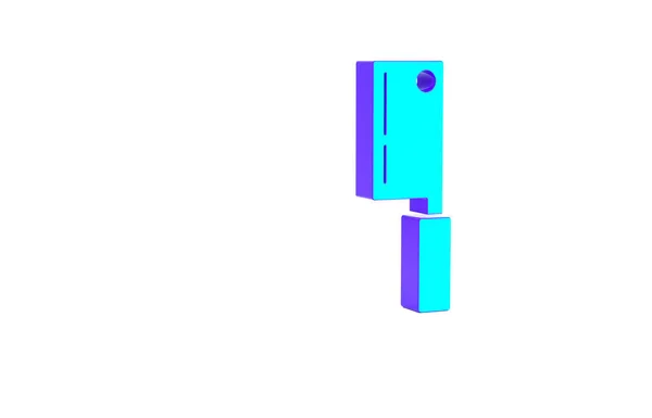 청록색 헬리콥터 아이콘은 배경에 분리되어 고기를 부엌용 도살자 칼이야 할로윈 — 스톡 사진