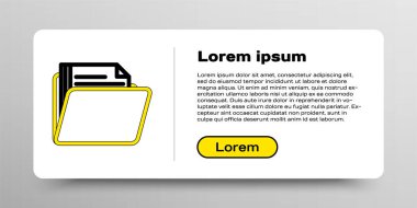 Beyaz arkaplanda izole edilmiş Satır Belgesi dosya simgesi. Muhasebe klasörü sembolü. Muhasebe yönetimi. Renkli taslak konsepti. Vektör.