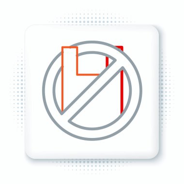 Beyaz arka planda izole edilmiş plastik poşet poster ikonuna hayır de. Tek kullanımlık selofan ve politen paket yasaklama işareti. Renkli taslak konsepti. Vektör.