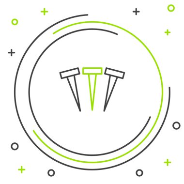 Metalik çizgi tırnak simgesi beyaz arkaplanda izole edildi. Renkli taslak konsepti. Vektör.