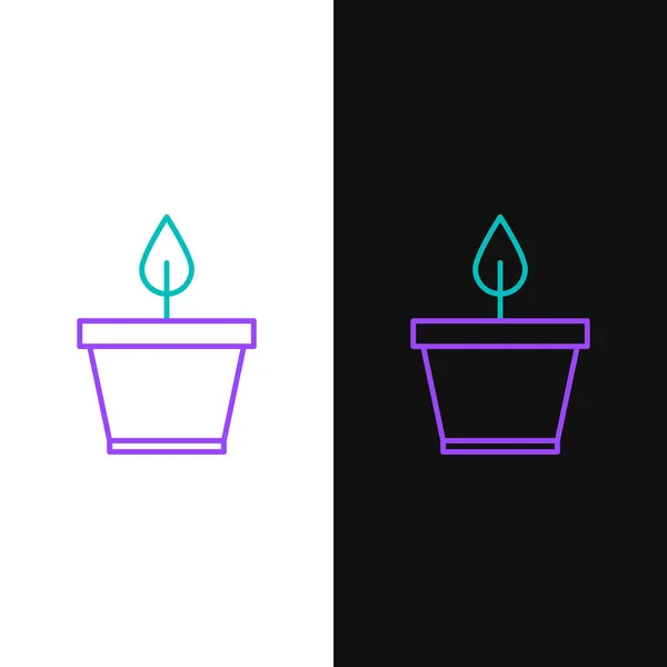 Línea Planta Maceta Icono Aislado Sobre Fondo Blanco Negro Planta — Vector de stock