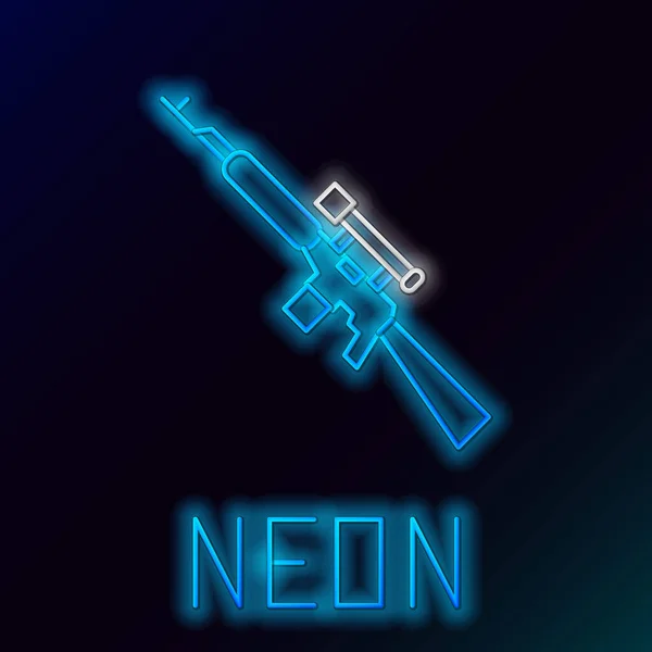 Leuchtendes Neonfarbenes Scharfschützengewehr Mit Zielfernrohrsymbol Isoliert Auf Schwarzem Hintergrund Buntes — Stockvektor