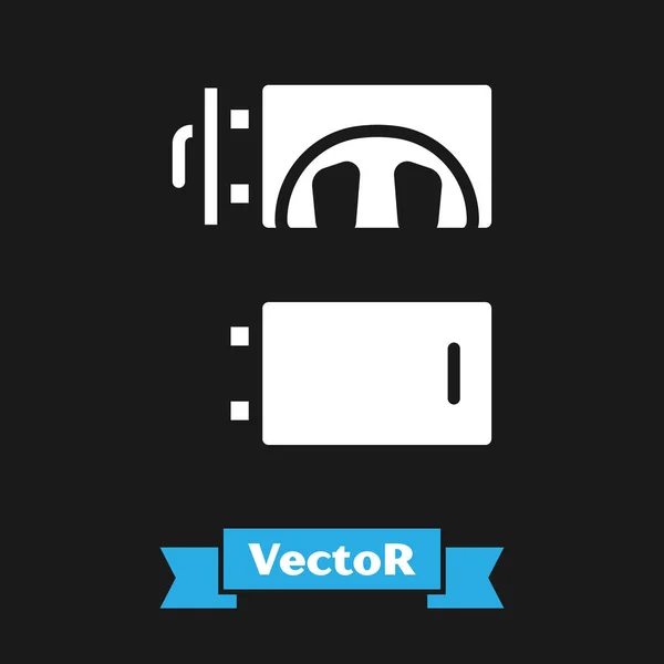 Icono Crematorio Blanco Aislado Sobre Fondo Negro Vector — Vector de stock